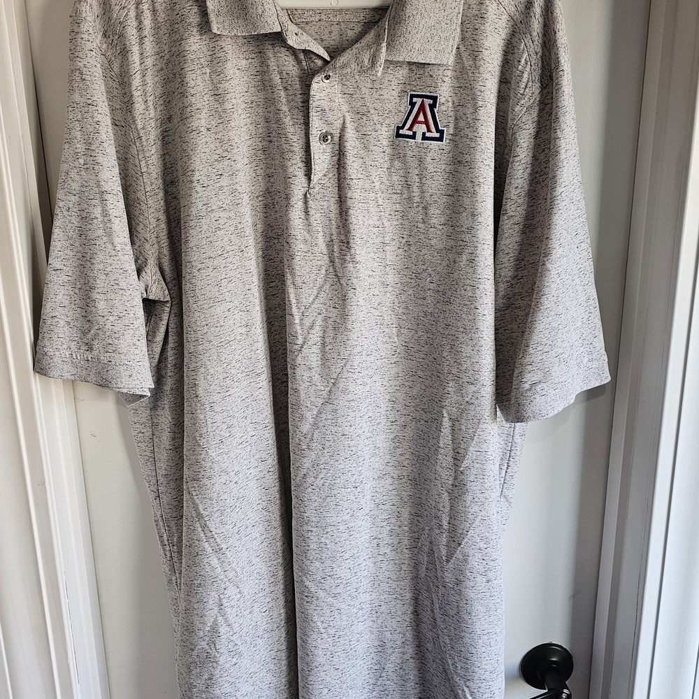 University Of Arizona Cutter & Buck Heather Gray Polo Shirt